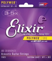 Струны Elixir Acoustic 80/20 Bronze PW Custom Light 11-52 