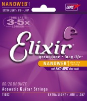Струны Elixir Acoustic 80/20 Bronze NW Extra Light 10-47 
