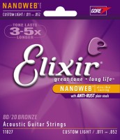 Струны Elixir Acoustic 80/20 Bronze NW Custom Light 11-52 