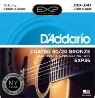 Фото - Струны DAddario EXP Coated 80/20 Bronze 12-String 10-47 