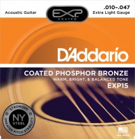 Фото - Струны DAddario EXP Coated Phosphor Bronze 10-47 