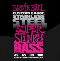 Фото - Струны Ernie Ball Slinky Stainless Steel Bass 45-100 