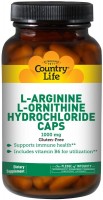 Фото - Аминокислоты Country Life L-Arginine/L-Ornithine Hydrochloride 180 cap 