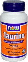 Фото - Аминокислоты Now Taurine 500 mg 100 cap 