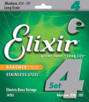 Фото - Струны Elixir Bass Stainless Steel Nanoweb 50-105 