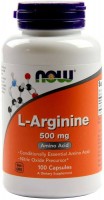 Фото - Аминокислоты Now L-Arginine 500 mg 100 cap 