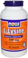 Фото - Аминокислоты Now L-Lysine 500 mg 100 cap 