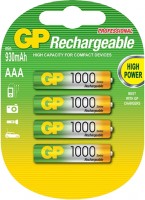 Фото - Аккумулятор / батарейка GP Rechargeable  4xAAA 1000 mAh