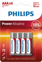 Фото - Аккумулятор / батарейка Philips Power Alkaline  4xAAA