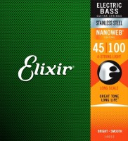 Фото - Струны Elixir Bass Stainless Steel Nanoweb 45-100 