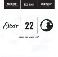 Фото - Струны Elixir Acoustic Nanoweb 80/20 Bronze Single 22 