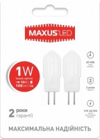 Фото - Лампочка Maxus 2-LED-205 1W 3000K G4 12V 2pcs