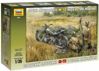 Фото - Сборная модель Zvezda Soviet Motorcycle M-72 with 82 mm Mortar (1:35) 