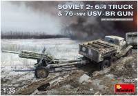 Фото - Сборная модель MiniArt Soviet 2T 6x4 Truck and 76-mm USV-BR Gun (1:35) 