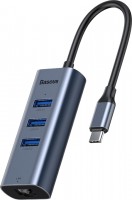 Фото - Картридер / USB-хаб BASEUS USB-C to 3xUSB3.0 and RJ45 port HUB 