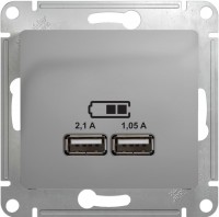 Фото - Розетка Schneider Glossa GSL000333 серебристый