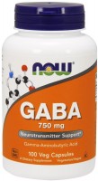 Фото - Аминокислоты Now GABA 750 mg 120 tab 
