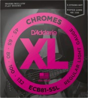 Фото - Струны DAddario XL Chromes Bass Flat Wound 5-String SL 45-132 