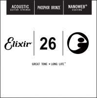 Фото - Струны Elixir Acoustic Nanoweb Phosphor Bronze Single 26 