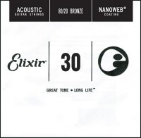 Фото - Струны Elixir Acoustic Nanoweb 80/20 Bronze Single 30