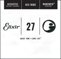 Фото - Струны Elixir Acoustic Nanoweb 80/20 Bronze Single 27