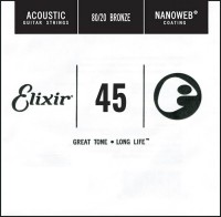 Фото - Струны Elixir Acoustic Nanoweb 80/20 Bronze Single 45 