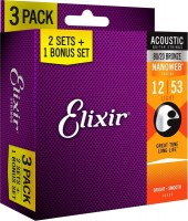 Фото - Струны Elixir Acoustic 80/20 Bronze NW Light 12-53 (3-Pack) 