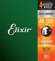 Фото - Струны Elixir Acoustic Bass 80/20 Bronze NW Light 45-100 