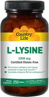 Фото - Аминокислоты Country Life L-Lysine 1000 mg 250 tab 