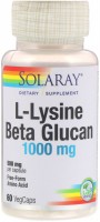 Фото - Аминокислоты Solaray L-Lysine and Beta Glucan 1000 mg 60 cap 