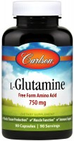 Фото - Аминокислоты Carlson Labs L-Glutamine 750 mg 90 cap 