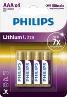 Фото - Аккумулятор / батарейка Philips Lithium Ultra  4xAAA