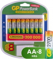 Фото - Зарядка аккумуляторных батареек GP U811 + 8xAA 2700 mAh + Adapter 