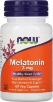 Фото - Аминокислоты Now Melatonin 3 mg 60 cap 