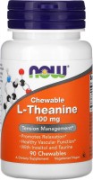 Фото - Аминокислоты Now Chewable L-Theanine 100 mg 90 tab 
