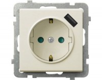 Фото - Розетка Ospel GP-1RSPUSB/m/27 бежевый