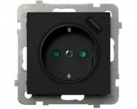 Фото - Розетка Ospel GP-1RSPUSB/m/33 черный