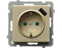 Фото - Розетка Ospel GP-1RSPUSB/m/39 золотистый