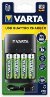 Фото - Зарядка аккумуляторных батареек Varta Value USB Quattro Charger + 4xAA 2100 mAh 