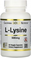Фото - Аминокислоты California Gold Nutrition L-Lysine 500 mg 60 cap 