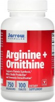 Фото - Аминокислоты Jarrow Formulas Arginine plus Ornithine 750 mg 100 tab 