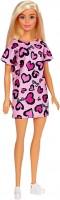 Фото - Кукла Barbie Blonde Wearing Pink Heart-Print Dress and Shoes GHW45 