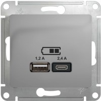 Фото - Розетка Schneider Glossa GSL000339 серебристый