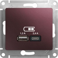 Фото - Розетка Schneider Glossa GSL001139 бордовый