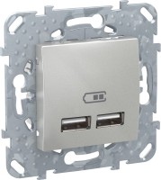 Фото - Розетка Schneider Unica MGU5.418.30ZD серебристый