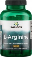 Фото - Аминокислоты Swanson L-Arginine 500 mg 200 cap 