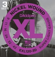 Фото - Струны DAddario XL Nickel Wound 9-42 (3-Pack) 