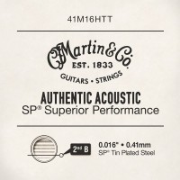 Фото - Струны Martin Authentic Acoustic Plain Steel String 16