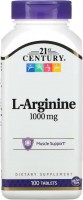 Фото - Аминокислоты 21st Century L-Arginine 1000 mg 100 tab 