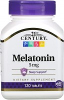 Фото - Аминокислоты 21st Century Melatonin 5 mg 120 tab 